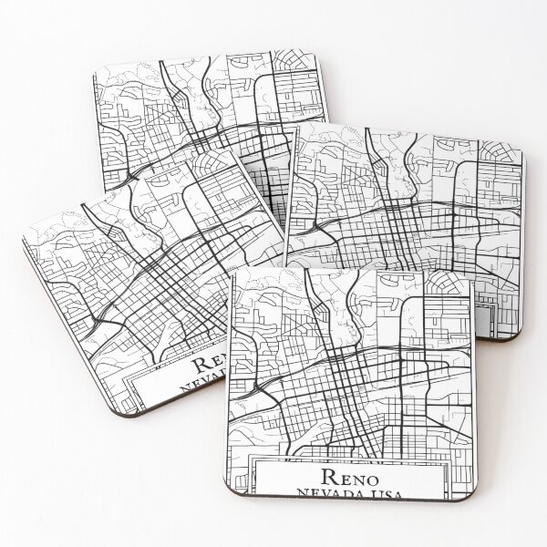 Item preview, Reno, Nevada - Black and White Map designed and sold by OLMontana.