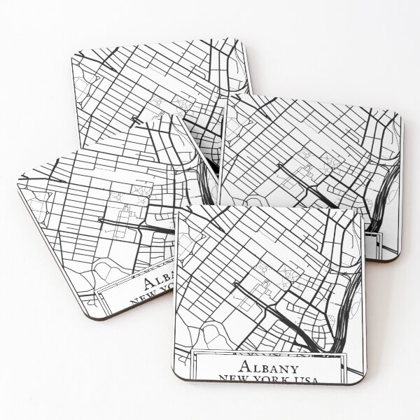 Item preview, Albany, New York - Black and White Map designed and sold by OLMontana.