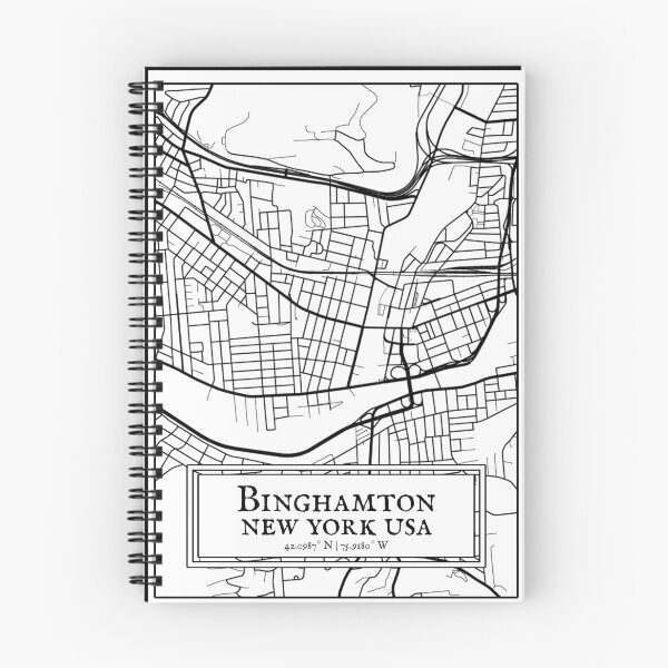 Item preview, Binghamton, New York - Black and White Map designed and sold by OLMontana.