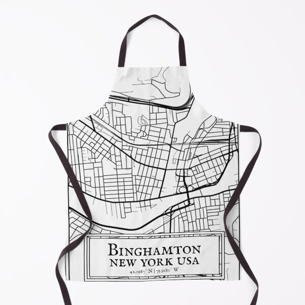 Item preview, Binghamton, New York - Black and White Map designed and sold by OLMontana.