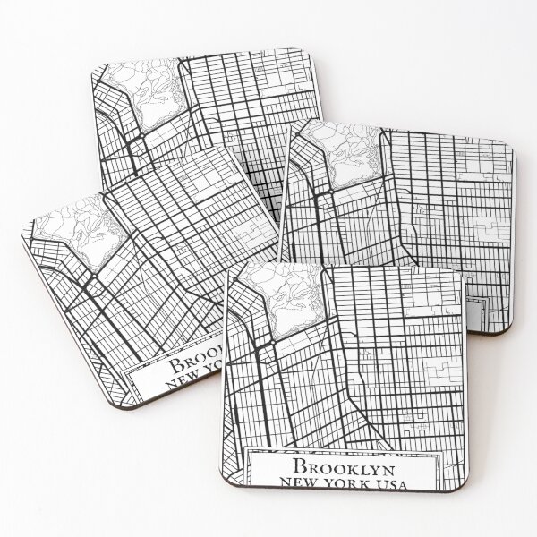 Item preview, Brooklyn, New York - Black and White Map designed and sold by OLMontana.