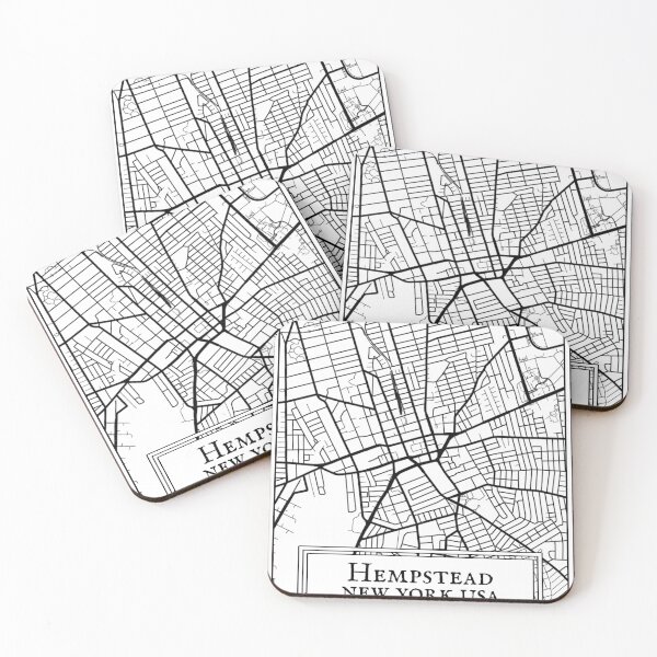 Item preview, Hempstead, New York - Black and White Map designed and sold by OLMontana.