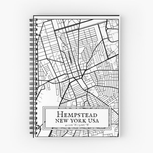 Item preview, Hempstead, New York - Black and White Map designed and sold by OLMontana.