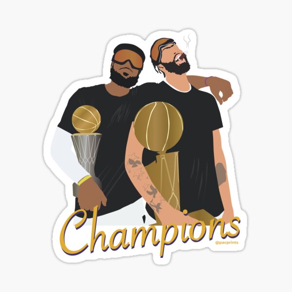 LeBron and Anthony Davis Lakers Champions 2020 Minimalist Design // Shirts, Cases, stickers and more Sticker
