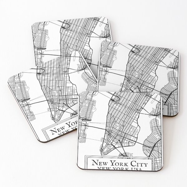 Item preview, New York City, New York - Black and White Map designed and sold by OLMontana.