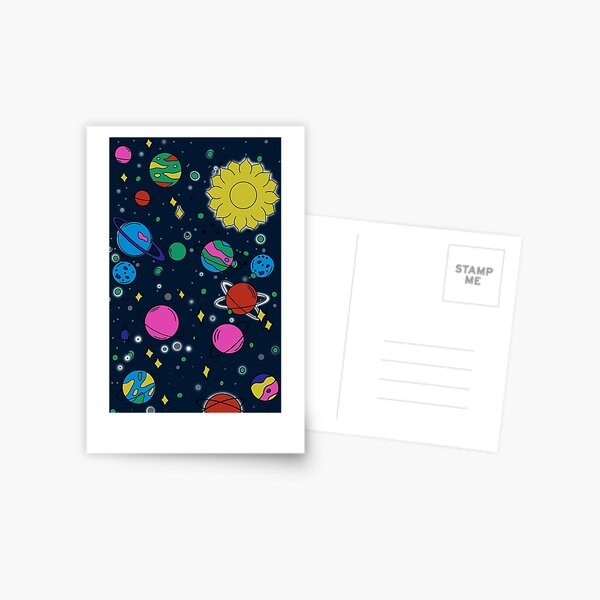 Outer Space Doodles Postcard