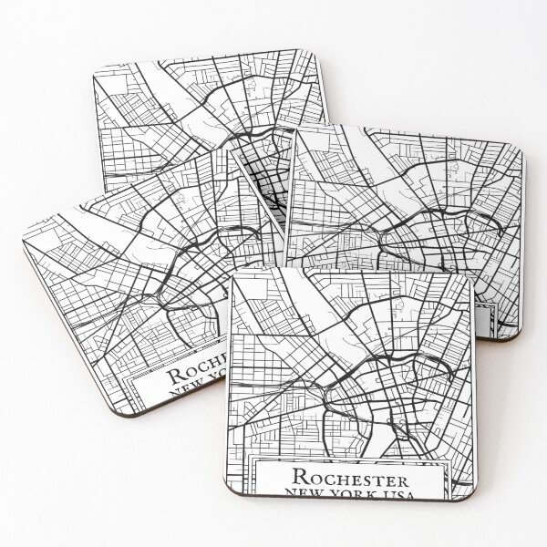 Item preview, Rochester, New York - Black and White Map designed and sold by OLMontana.