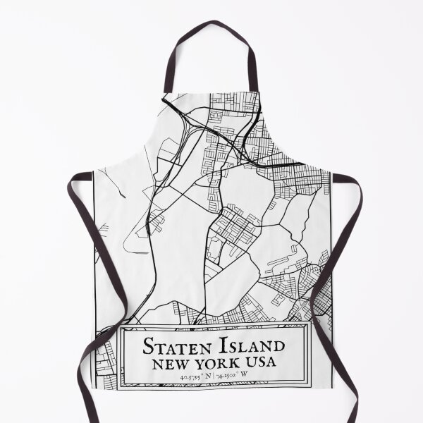 Item preview, Staten Island, New York - Black and White Map designed and sold by OLMontana.