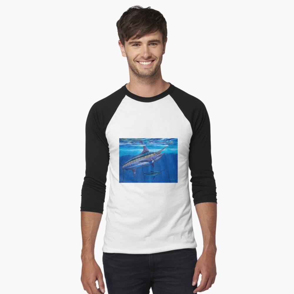 Vista previa del artículo con la obra «Camiseta ¾ estilo béisbol», diseñado y vendido por Bluemarlin.