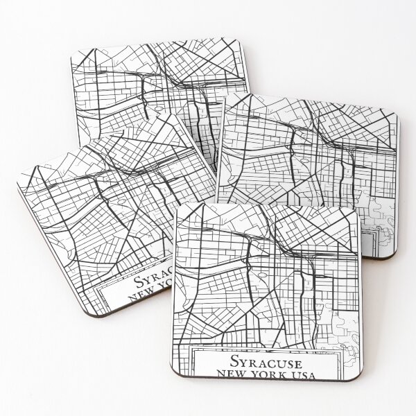 Item preview, Syracuse, New York - Black and White Map designed and sold by OLMontana.