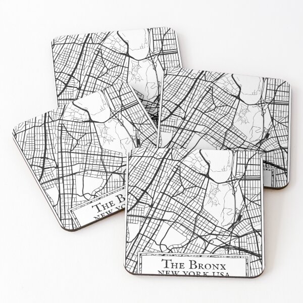 Item preview, The Bronx, New York - Black and White Map designed and sold by OLMontana.
