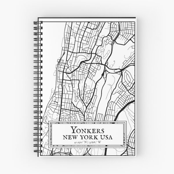 Item preview, Yonkers, New York - Black and White Map designed and sold by OLMontana.