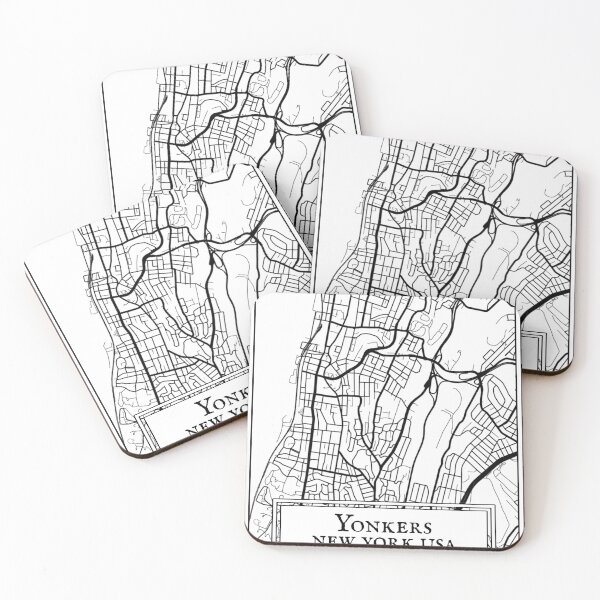 Item preview, Yonkers, New York - Black and White Map designed and sold by OLMontana.