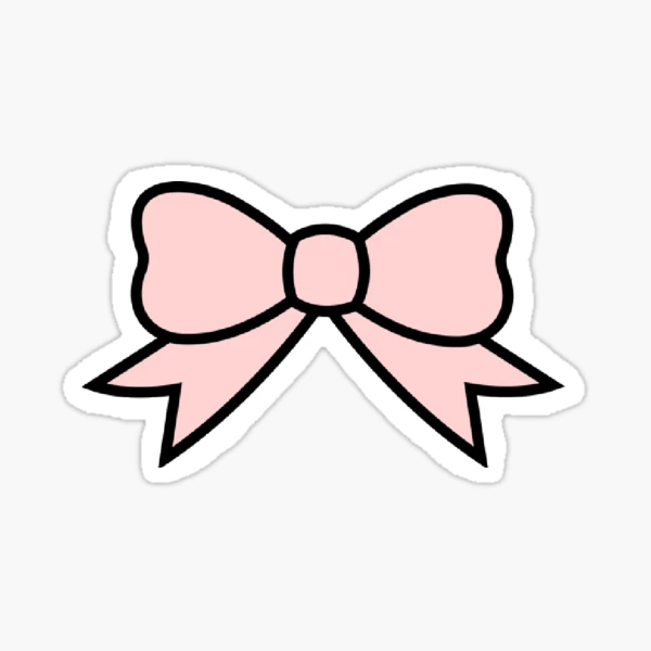 pink bow 2 Sticker for Sale by jasminasheer