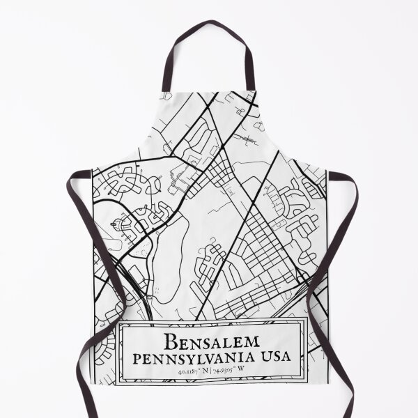 Item preview, Bensalem, Pennsylvania - Black and White Map designed and sold by OLMontana.