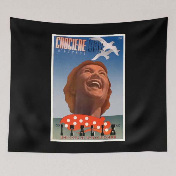 Item preview, Crociere 1937 retro poster designed and sold by CorasPosters.
