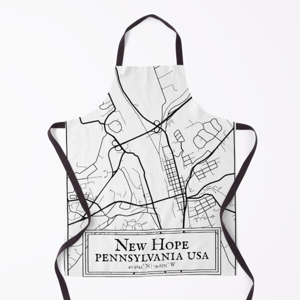 Item preview, New Hope, Pennsylvania - Black and White Map designed and sold by OLMontana.