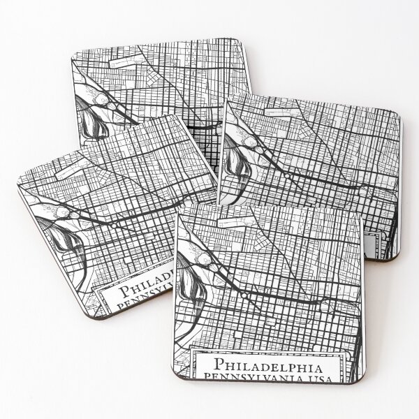 Item preview, Philadelphia, Pennsylvania - Black and White Map designed and sold by OLMontana.