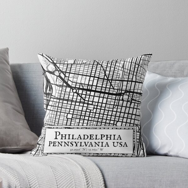 Item preview, Philadelphia, Pennsylvania - Black and White Map designed and sold by OLMontana.