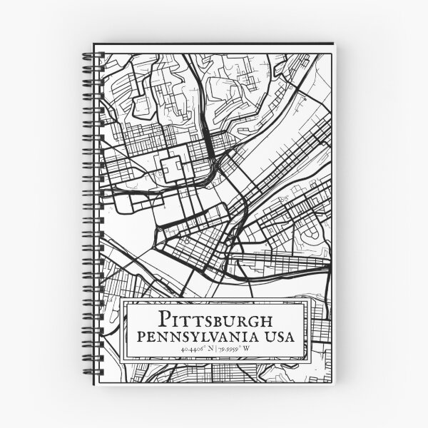 Item preview, Pittsburgh, Pennsylvania - Black and White Map designed and sold by OLMontana.