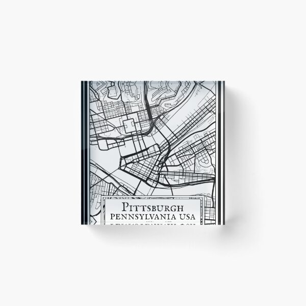 Item preview, Pittsburgh, Pennsylvania - Black and White Map designed and sold by OLMontana.