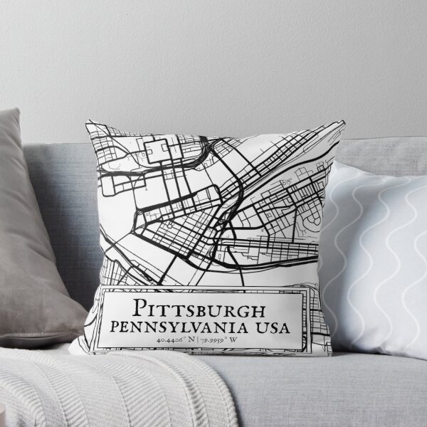 Item preview, Pittsburgh, Pennsylvania - Black and White Map designed and sold by OLMontana.
