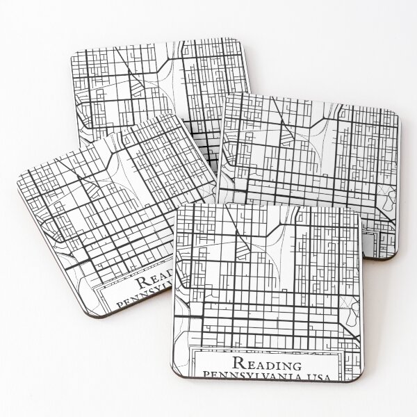 Item preview, Reading, Pennsylvania - Black and White Map designed and sold by OLMontana.