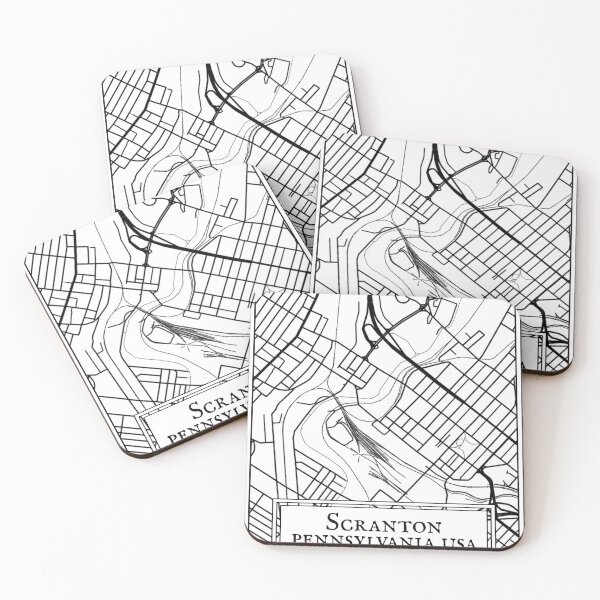 Item preview, Scranton, Pennsylvania - Black and White Map designed and sold by OLMontana.