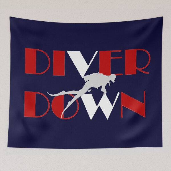 Item preview, Diver/Snorkeler Diver down Red and White Flag designed and sold by loveoceanair.