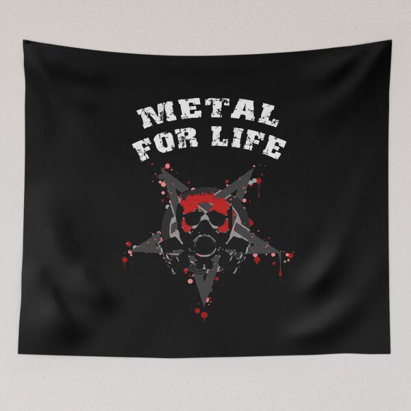 Item preview, Metal For Life - Skull Gas Mask Pentagram Grey (Heavy, Nu, Rap, Black, Death Metal) designed and sold by sherwinc.