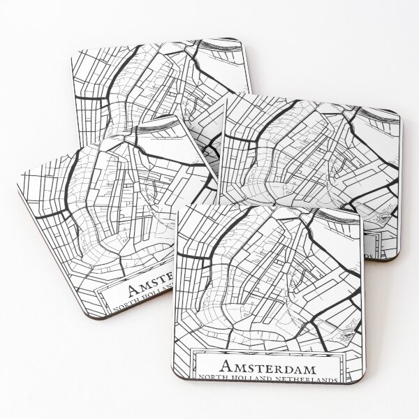 Item preview, Amsterdam - Black and White Map designed and sold by OLMontana.