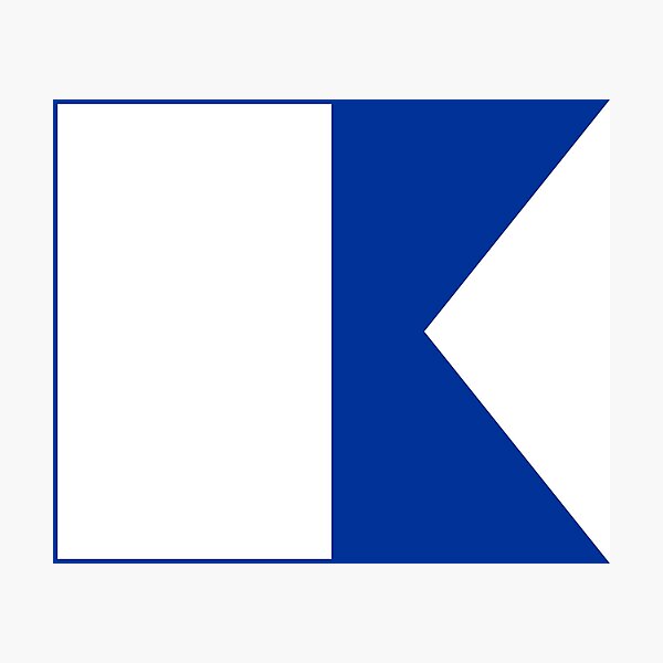 "Dive Flag Alpha Flag (blue and white)" Photographic Print for Sale