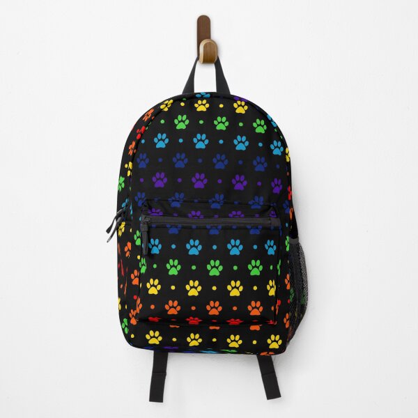 Item preview, Black Rainbow Paw Prints and Polka Dots Pattern designed and sold by doglovershirts.