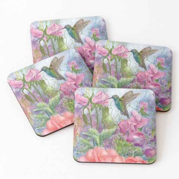 Item preview, Roses, Sweetpeas and a Hummingbird designed and sold by Duncan Bullock.