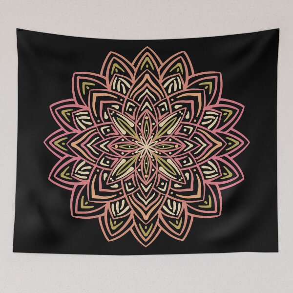 Item preview, Pink Green Gradient Lotus Flower Mandala designed and sold by marta-maria.