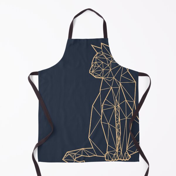 Item preview, Elegant geometric cat navy blue background designed and sold by KA DESIGNS.