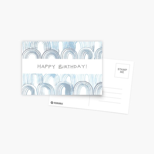 Watercolor Blues- Birthday Card 1 Postcard