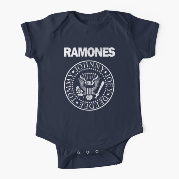 Ramones (white distressed design) Short Sleeve Baby One-Piece
