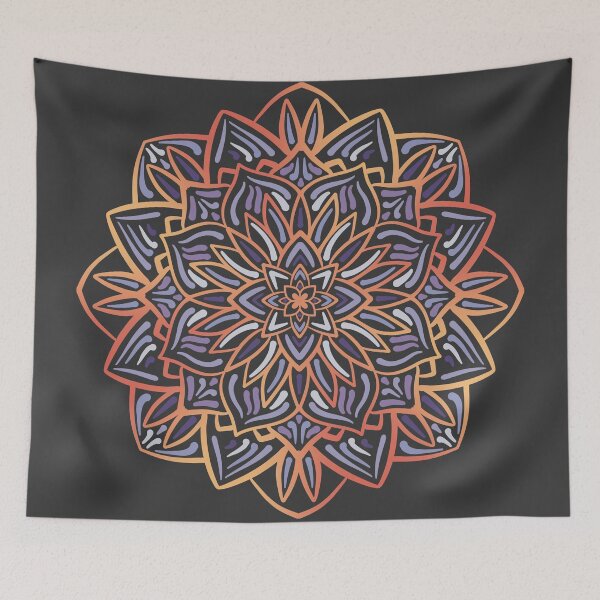 Item preview, Summer Orange Violet Gradient Echeveria Mandala designed and sold by marta-maria.