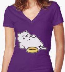 Camiseta entallada de cuello en V Neko atsume - Tubbs cat