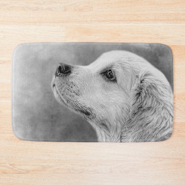 Item preview, Devoted Golden Retriever Puppy BW designed and sold by Elisabeth Lucas.