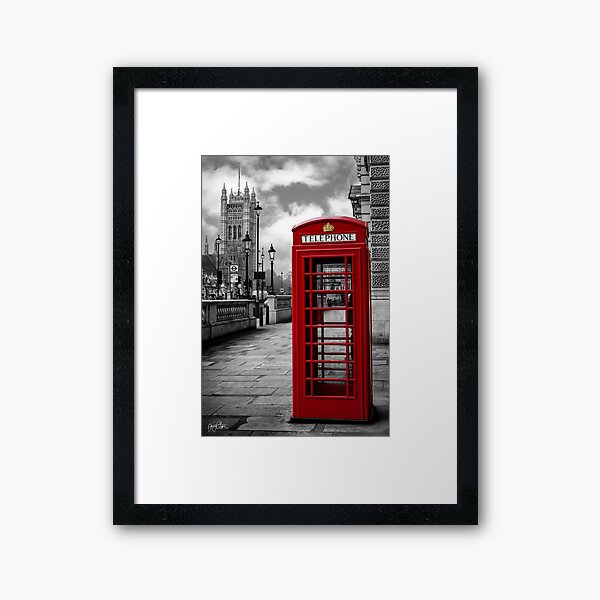Iconic London: Red Phone Booth Framed Art Print