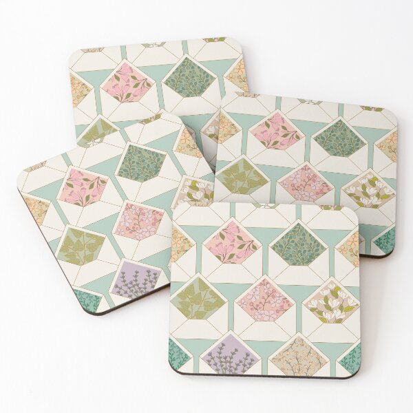 Item preview, Lined Envelopes {Duck Egg} Floral Flower Letters designed and sold by Cecilia Mok.