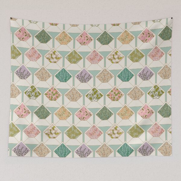 Item preview, Lined Envelopes {Duck Egg} Floral Flower Letters designed and sold by Cecilia Mok.