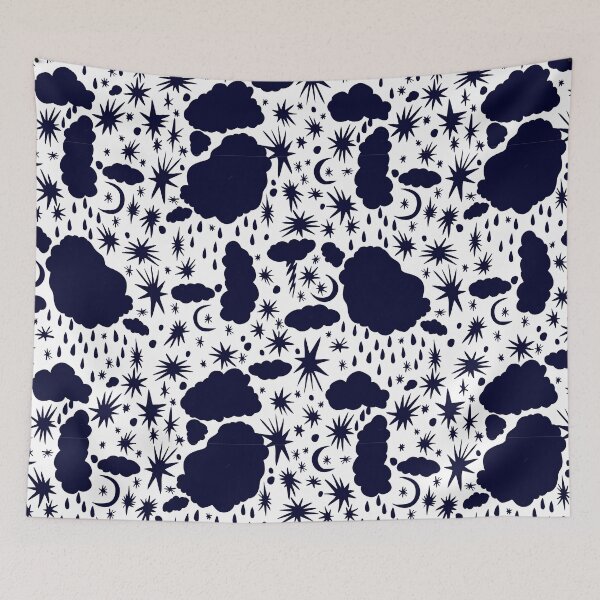 Item preview,  Hand drawn stylish mininal nigth sky seamless pattern.  designed and sold by FENIO.