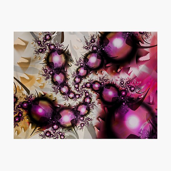 Yellow Pink Spiral Art Photographic Print