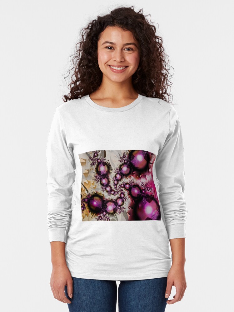 Alternate view of Yellow Pink Spiral Art Long Sleeve T-Shirt