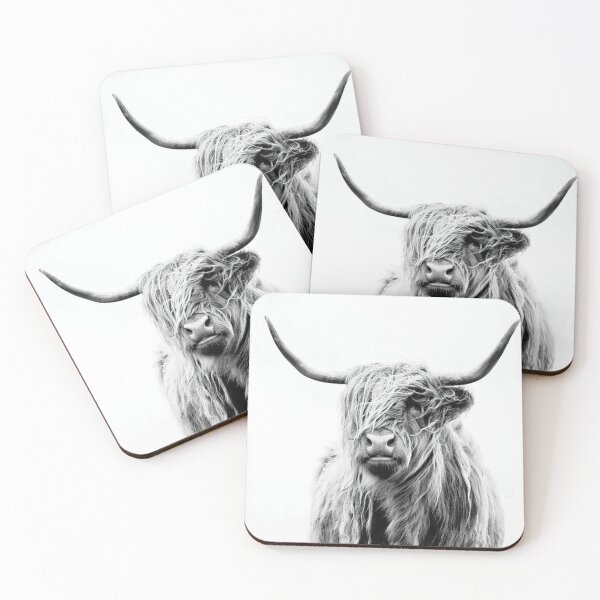 Item preview, Shaggy Highland Cow Black And White Ranch Decor Modern Trendy designed and sold by CanvasKnight.