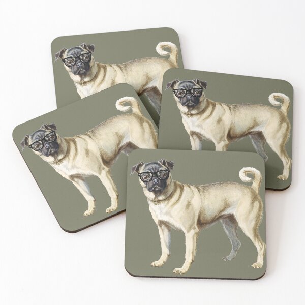Item preview, Animals Wearing Glasses - Vintage Series - Dog Hipster Pug with Specs designed and sold by Sirieht.