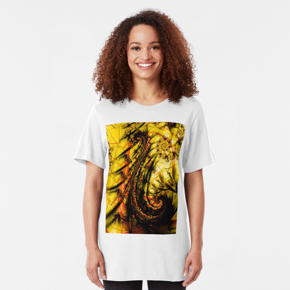 Yellow Symbol Art Design Slim Fit T-Shirt